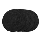 Thompson - placemat - donkergrijs - jute - Ø38 cm